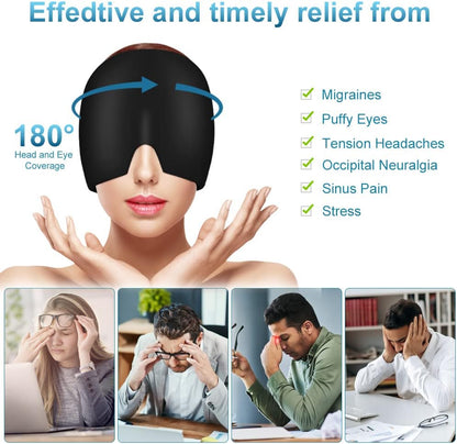Migraine Gel Capsule, 180° Cold Migraine Reusable Warm Pack, Black Pink