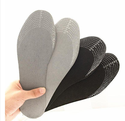 pairs of moisture-absorbing and odor-neutralizing shoe insoles with activated carbon for natural elimination of bad odors