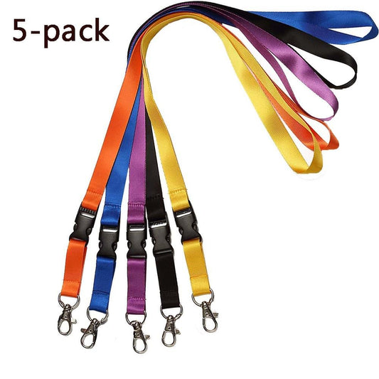 5-pack colorful neck warmer straps with removable buckles and metal key clips