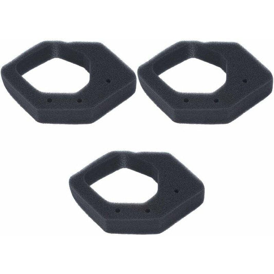 Foam air filter insert set of three, black octagon with center hole and vent holes