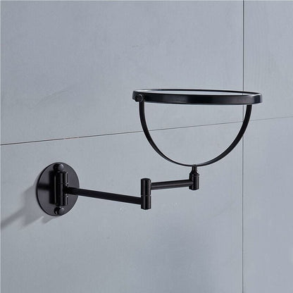 Wall Mounted Makeup Mirror x3, Black Makeup Mirrors Bathroom Mirror 20cm Double Wall Mirror, 360° Rotatable and Extendable