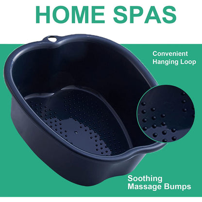 Large Foot Bath Bowl Thickened Solid Plastic Foot Basin Soaking Basin Foot Bath Foot Bath Foot Therapy Healthy Detoxification Relaxation (Black) black