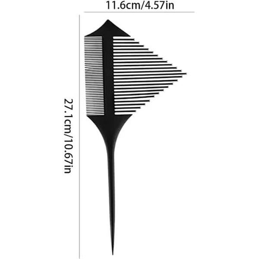 Black loop comb with double-sided teeth and 11.6 cm length
