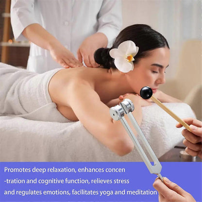 Tuning Forks for Healing, Set, 128Hz, 136.1Hz, 256Hz, 384Hz, with Hockey Puck Activator, for Chakras, Sound Therapy_tfrf