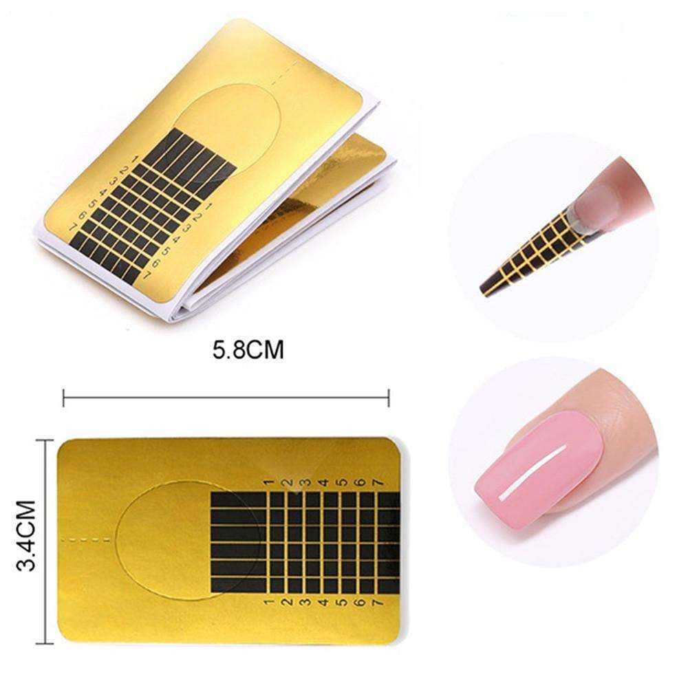500 pcs Gold Nail Templates - Nail Forms, Nail Template, Nail Forms_yux
