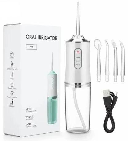 Portable Water Flosser Dental Irrigator, White, Compatible with Oral-B