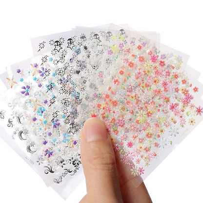 10 Sheets Self-Adhesive Nail Decorations Multi-Color