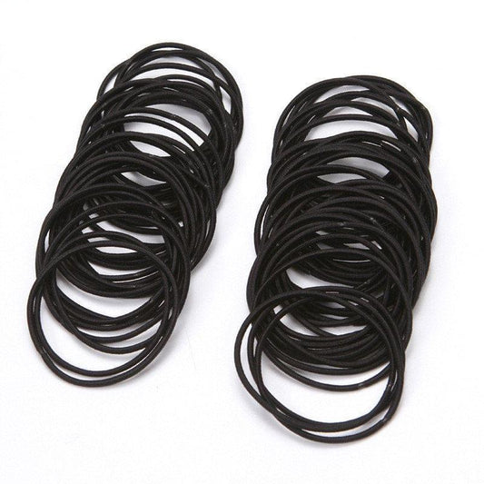 Black hair ties, loop elastic bundle