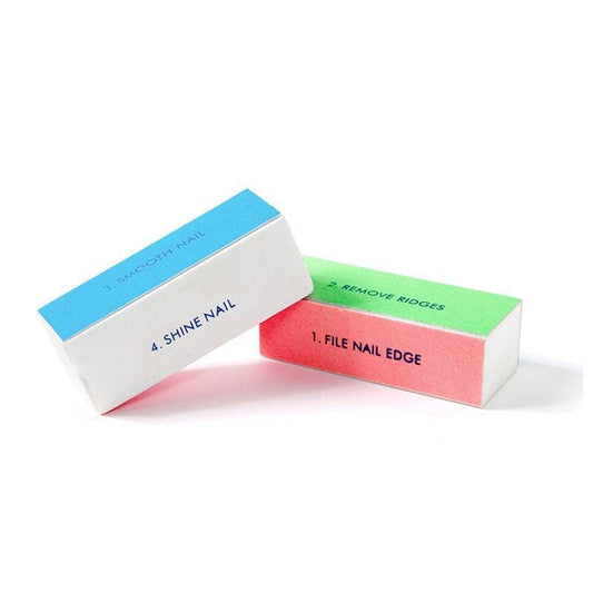 4-in-1 nail buffer file blocks, including red file edge and green ridges remover