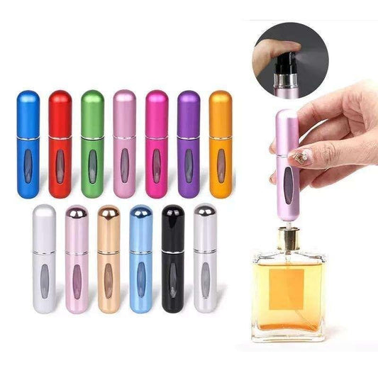 Perfume refill spray bottles, multi-color set of 2 with mist atomizer tops