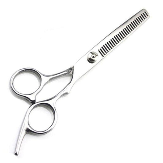 Stainless steel thinning hairdressing scissors with comb teeth and two finger loops