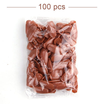 Practice Finger with Tips Nail Training Finger, Brown