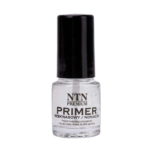 Transparent acid-free primer bottle with black cap, small 5 ml glass vial