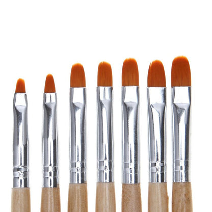 7pcs Acrylic Nail Brushes with Wood Handle