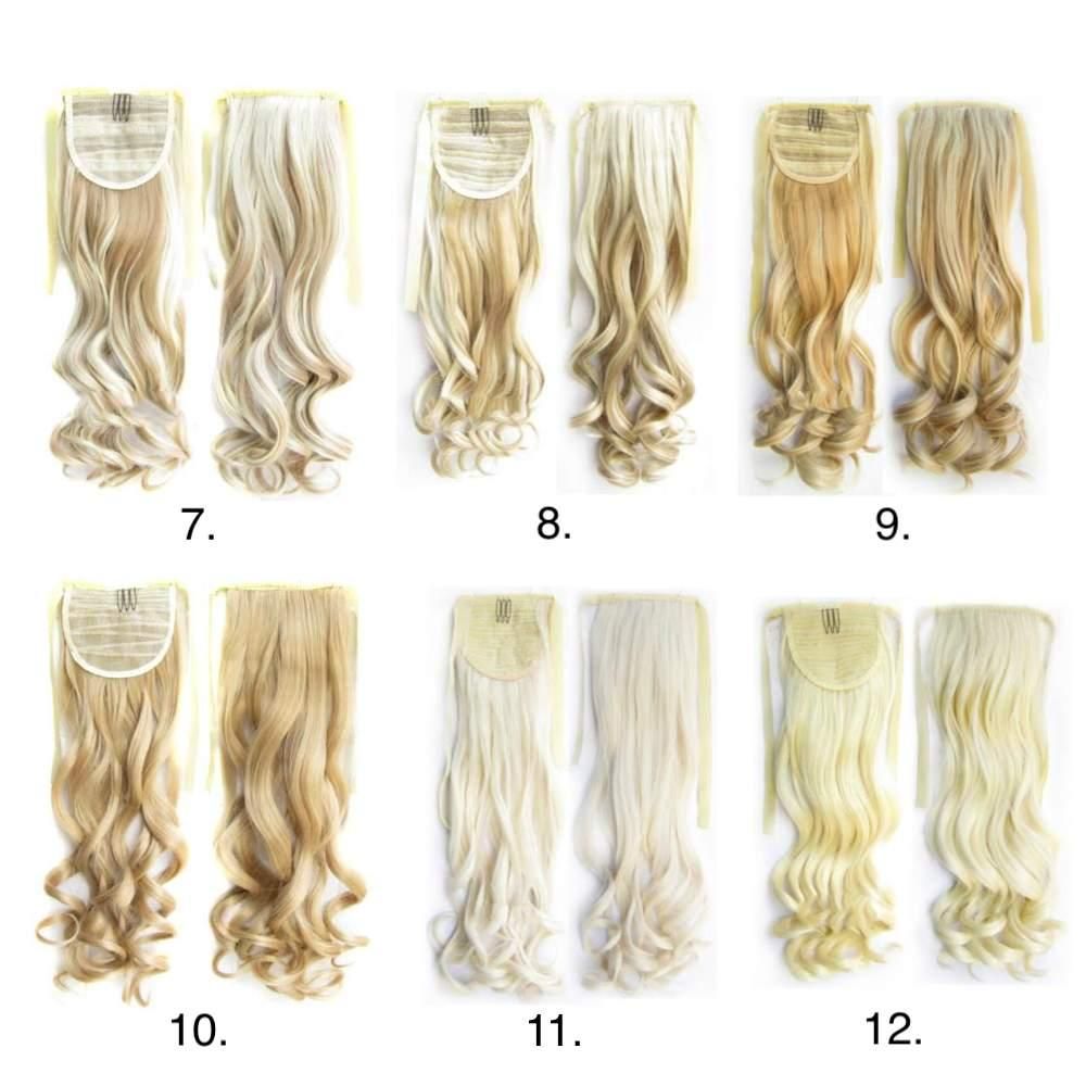 12 Ponytail Hair Extensions, Multiple Colors