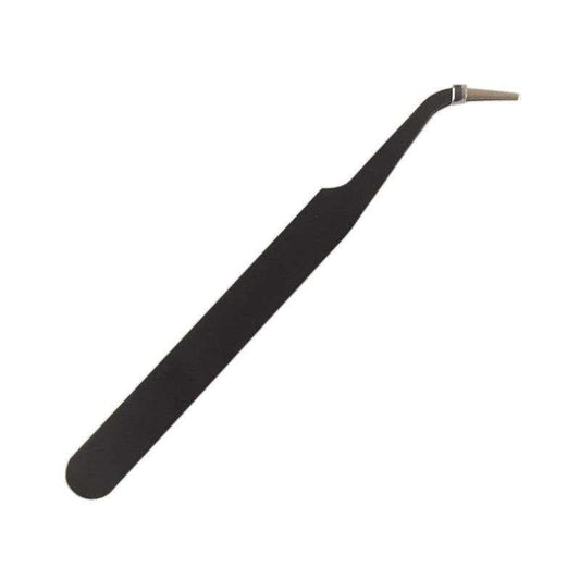 Black slanted-tip tweezers for nail and lash detail