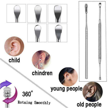 Earwax Removal Kit Stainless Steel Silver
