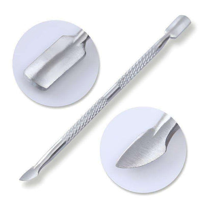Cuticle pusher 2 in 1 silver
