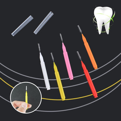 75 Pieces Braces Brush for Tooth Dental Flossing Toothpick Interdental Cleaning Oral Tool Hygiene Bendable Flosser Head Cleaner 5 Colors Floss