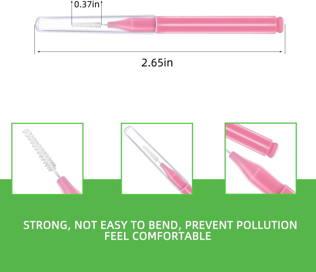 75 Pieces Braces Brush for Tooth Dental Flossing Toothpick Interdental Cleaning Oral Tool Hygiene Bendable Flosser Head Cleaner 5 Colors Floss