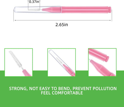 75 Pieces Braces Brush for Tooth Dental Flossing Toothpick Interdental Cleaning Oral Tool Hygiene Bendable Flosser Head Cleaner 5 Colors Floss