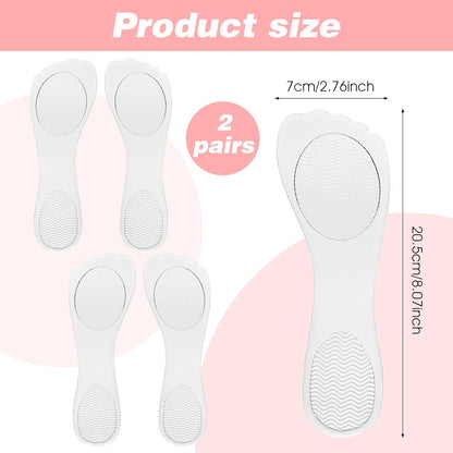 2 Pair Gel High Heel Inserts for Women, 3/4 Length Clear Shoe Inserts for Women, Comfort Pads Non-Skidding Adhesive Shoe Support Cushion Insoles for High Heels for Sandals Flats Boots Pumps