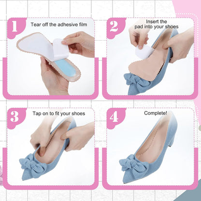 2 Pairs High Heel Comfort Pads, Invisible Self-Adhesive Cushion Insoles Arch Support Weight Shifting Shoe Inserts for Women Comfort Insoles Shoe Pads for Sandals Flats Pump Dress Shoes Boots (Beige)