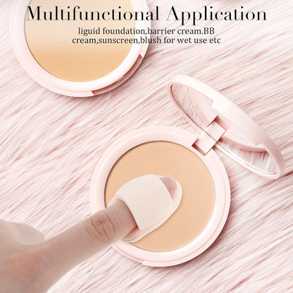 50 Pcs Mini Makeup Sponge Set Mini Finger Puff Puff Reusable Soft Microfiber Small Foundation Cosmetic Finger Soft Puffs Setting for Women for Under Eye Concealer Repair Cream