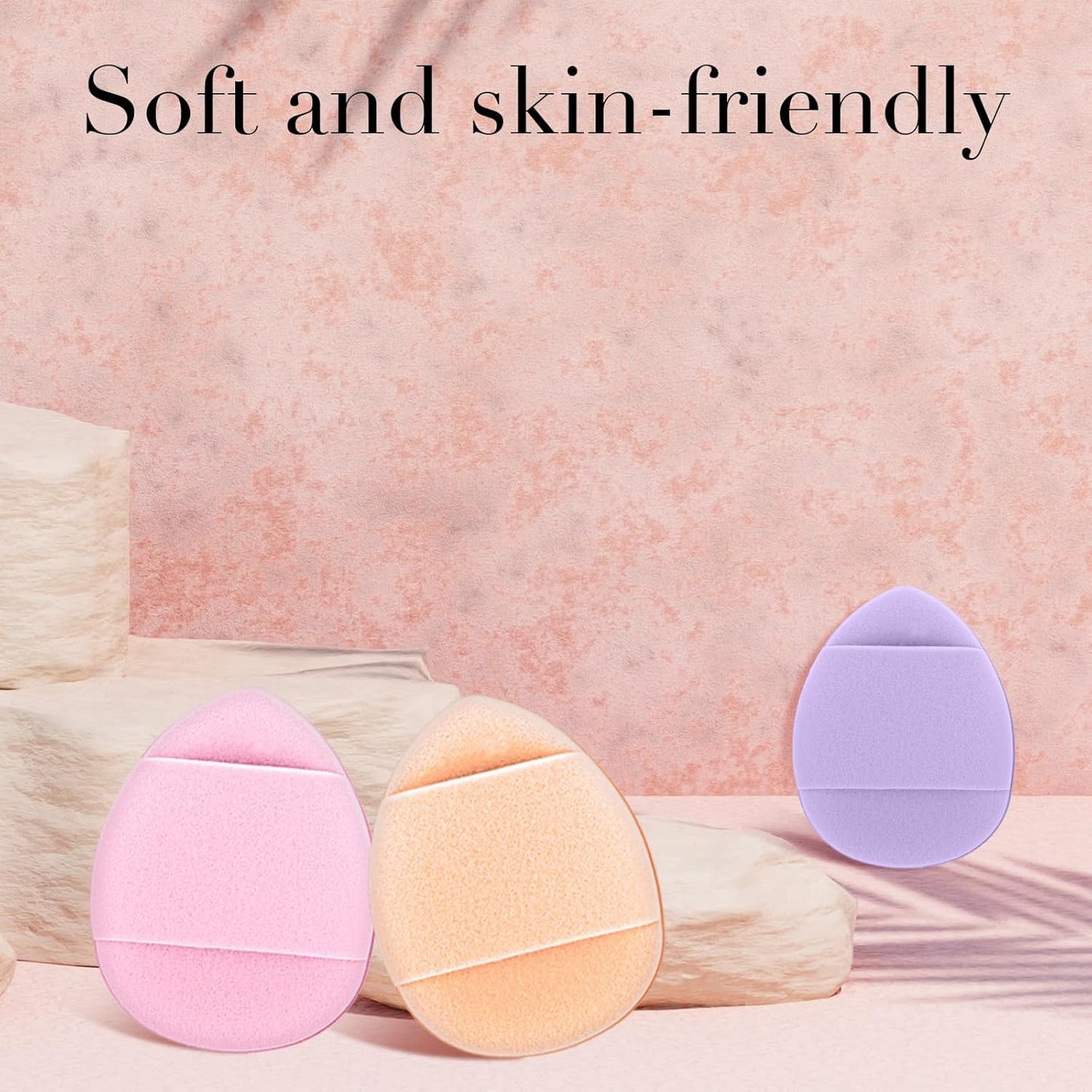 50 Pcs Mini Makeup Sponge Set Mini Finger Puff Puff Reusable Soft Microfiber Small Foundation Cosmetic Finger Soft Puffs Setting for Women for Under Eye Concealer Repair Cream