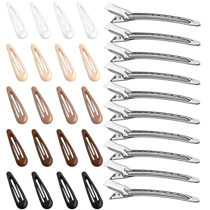 30PCS Hair Clips for Women, Girls & Hair Pins: l Non-Slip 20 Mini 1.89" Snap & 10 Large 3.5" Alligator & Duckbill Sectioning Clips, Salon Styling & Kids Hairstyle Use (Multi-Color)
