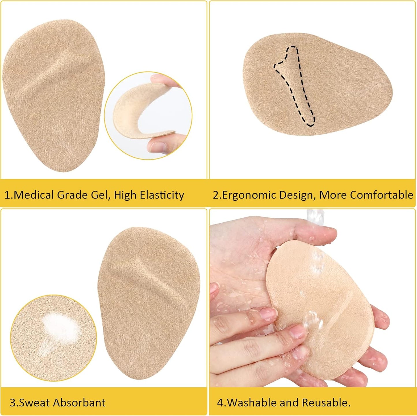 Heel Inserts for Women, 6 Pairs Heel Pads and 2 Pairs tarsal Pads Women, Ball of Foot Cushions for Women All Day Pain Relief, Heel Cushion Heel Grips Shoes Too Big Inserts