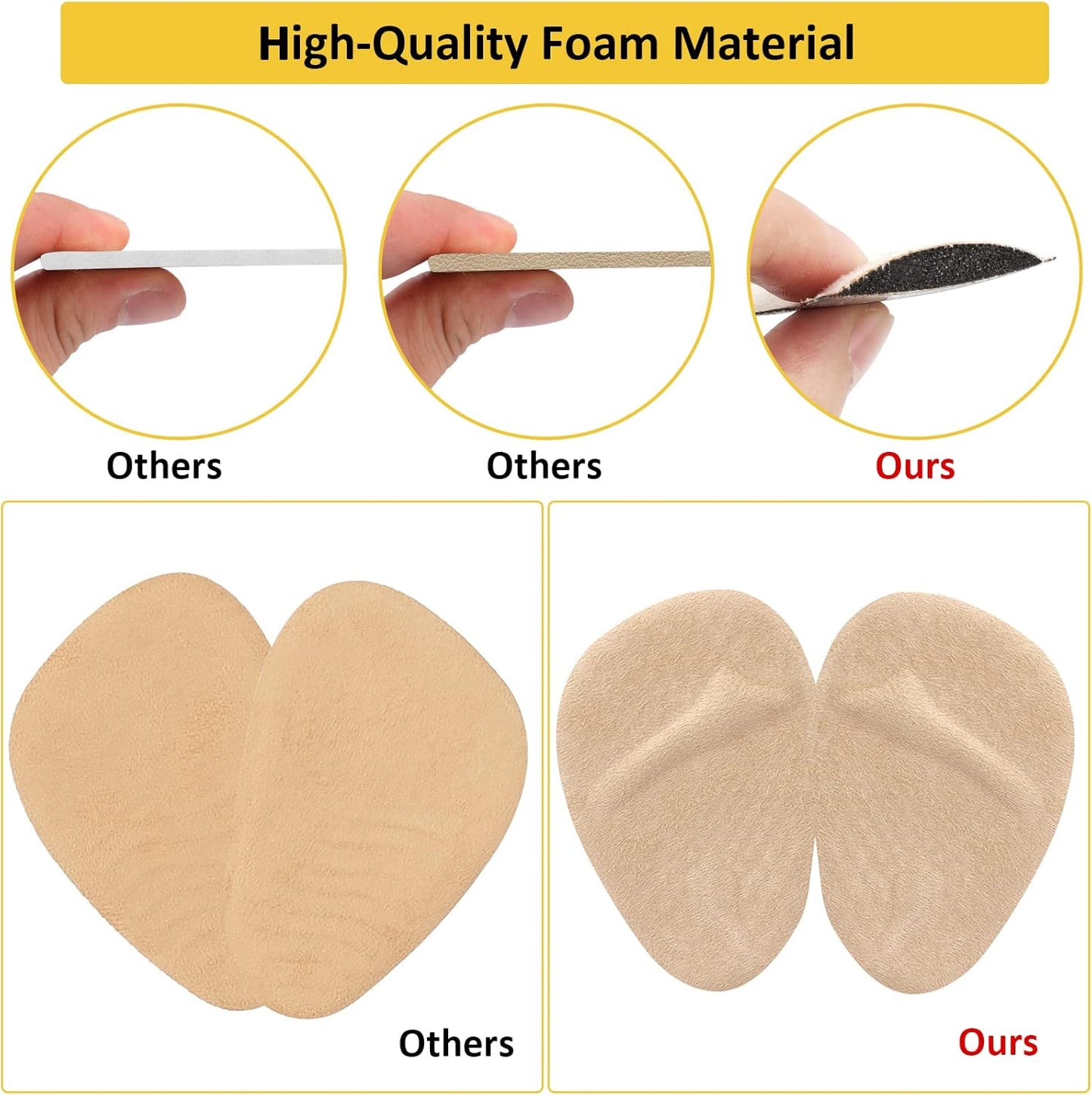 Heel Inserts for Women, 6 Pairs Heel Pads and 2 Pairs tarsal Pads Women, Ball of Foot Cushions for Women All Day Pain Relief, Heel Cushion Heel Grips Shoes Too Big Inserts