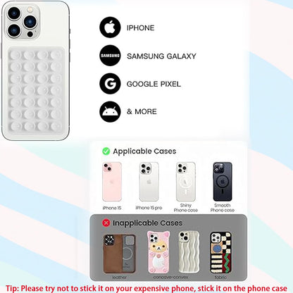 3 PCS Double Sided Phone Suction Pad,Sticky Phone Case for Wall ands-Free Fidget Toy Mirror Shower,Suction Cup Holder for Car Mobile Power Supplies (Black White Pink)