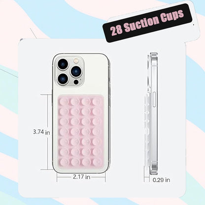 3 PCS Double Sided Phone Suction Pad,Sticky Phone Case for Wall ands-Free Fidget Toy Mirror Shower,Suction Cup Holder for Car Mobile Power Supplies (Black White Pink)