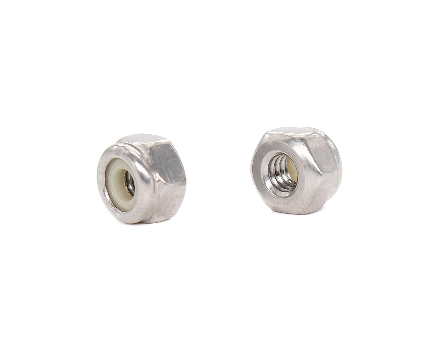 50pcs 1/4-20 Inch Nylon Inserted Self Locking Nuts - 304 Stainless Steel, 1/4" Nylock Nuts for Furniture, Tools, Handle