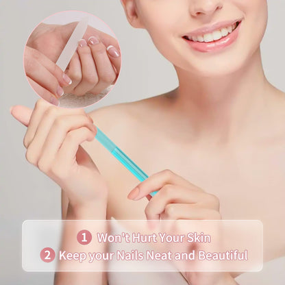 3 Pcs Glass Cuticle Pusher Nail File Cuticle Manicure Stick Remover Cuticle Tool Set Double Sided Crystal Glass with Grit Cuticle Care Stick for Women Girls Nail Salons Homes(Pink,Blue,Transparent)