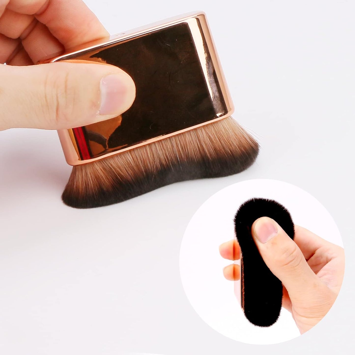 Self Tan Brush - Rose Gold Kabuki Brush for Body, Face & Hands - Vegan, Streak-Free Application, Multi-Use for Self Tanner, Sunscreen, Body Lotion