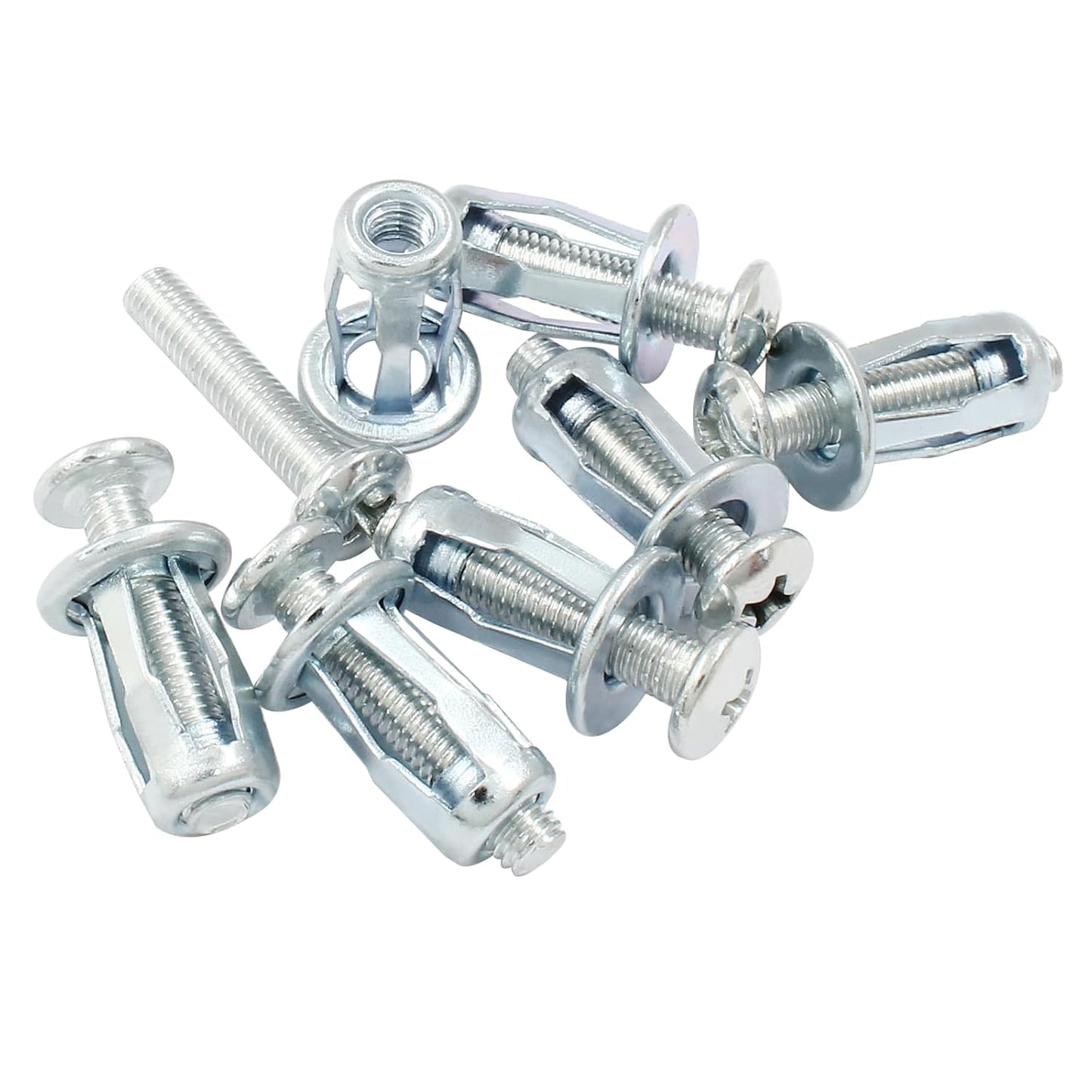 16 pcs Jack Nuts, Plain Carbon Steel Petal Expansion Insert Nuts for Thin Metal Hollow Wall Iron (M5 x 25)