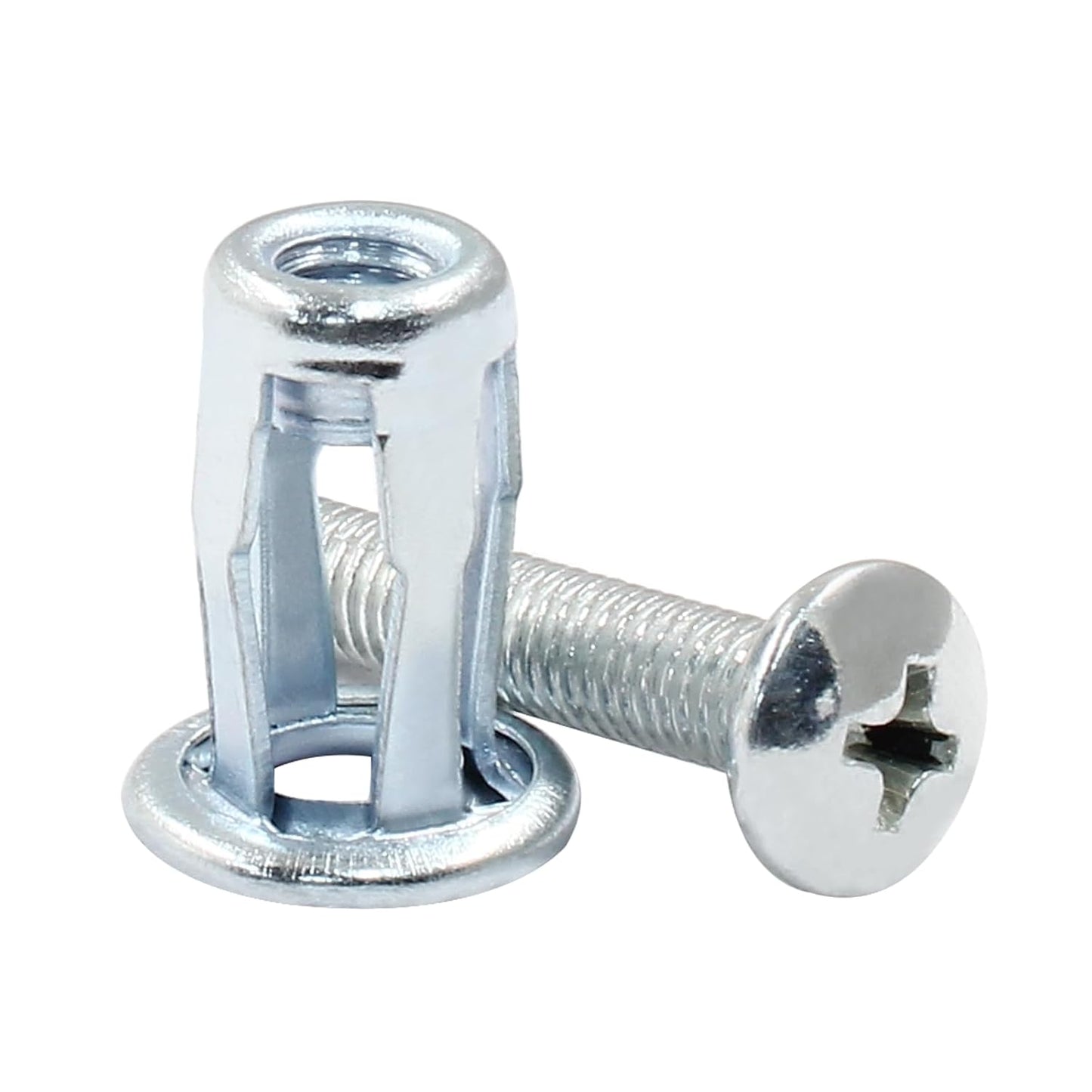 16 pcs Jack Nuts, Plain Carbon Steel Petal Expansion Insert Nuts for Thin Metal Hollow Wall Iron (M5 x 25)