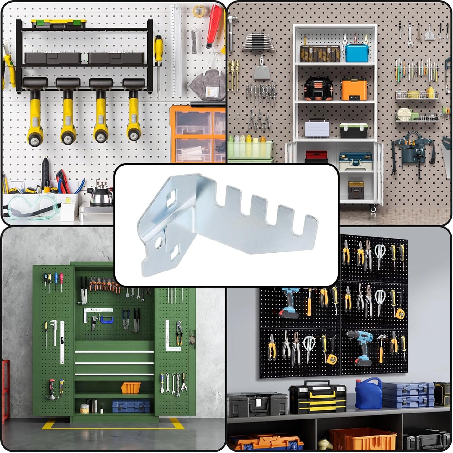 Saw Blade Storage Rack Fits 3/8" Pegboard Heavy Duty Saw Blade Holder Metal Pegboard Accessorie for Craft Workshop, Office and Home -1 Pair