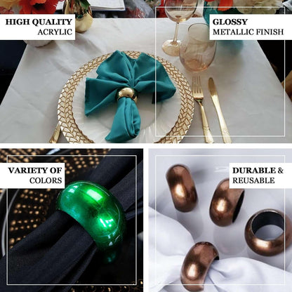 Efavormart 4 PCS Wholesale Black Acrylic Napkin Rings for Place Settings Wedding Receptions Dinner or Holiday Parties Tableware