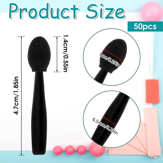 Black sponge makeup applicator stick with short handle and rounded foam tip