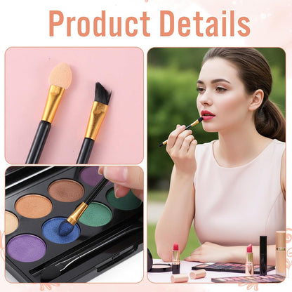 30 Pcs Eyeshadow Applicators Sponge Disposable Dual Sides Eye Shadow Applicators 2 Styles Eye Shadow Applicator Sticks Eyeshadow Brush Makeup Applicator for Women Cosmetic Tool (Black Gold)