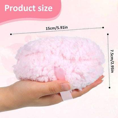 Body Powder Puff, 6 "x 3" Extra Large Ultra Soft Fluffy Sponge Plush Big Powder Applicator Pink Washable Reusable Durable Round Face Body Makeup Puff for Women (Pink)