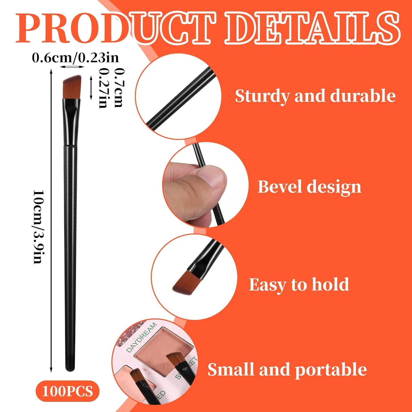 100 PCS Eyebrow Tint Brush, Eyeliner Brush Set Black Eyeliner Brushes Fine Angled Ultra Thin Angled Eyeliners Brushes
