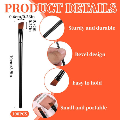 100 PCS Eyebrow Tint Brush, Eyeliner Brush Set Black Eyeliner Brushes Fine Angled Ultra Thin Angled Eyeliners Brushes