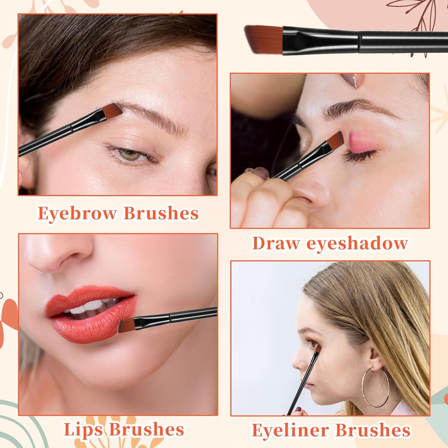 100 PCS Eyebrow Tint Brush, Eyeliner Brush Set Black Eyeliner Brushes Fine Angled Ultra Thin Angled Eyeliners Brushes