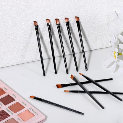 100 PCS Eyebrow Tint Brush, Eyeliner Brush Set Black Eyeliner Brushes Fine Angled Ultra Thin Angled Eyeliners Brushes