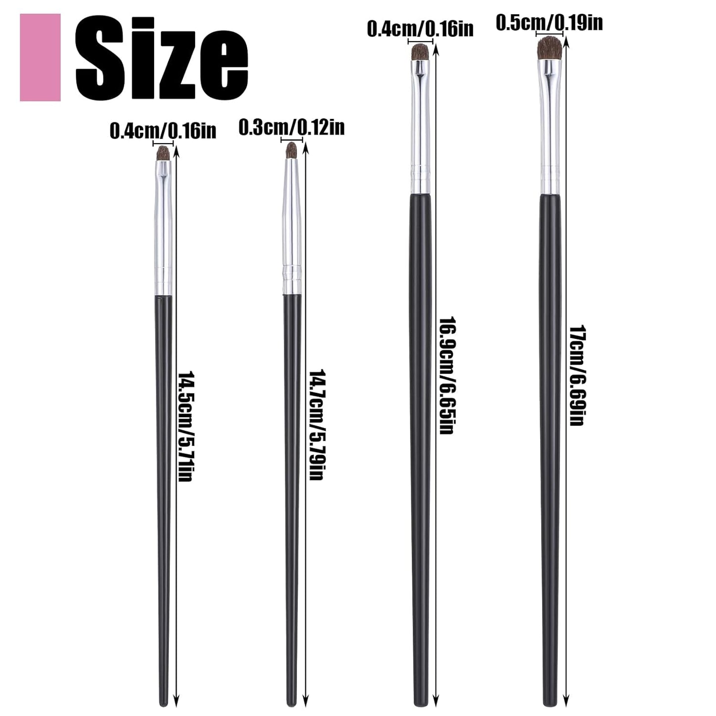 4 Pcs Eye Makeup Brushes Mini Smudge Brush for Eyeliner Concealer Brush Eyeshadow Eyeliner Brushes for Gel Cream Liquid Concealer Highlighting Eye Liner