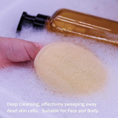 Natural Loofah Exfoliating Body Scrubber - 2 Pcs Bath Shower Exfoliator Sponge Pads for Women Egyption Loofah for Hand, Face and Body (7.1 * 5.1 in).